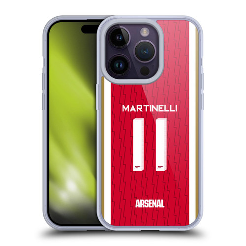 Arsenal FC 2023/24 Players Home Kit Gabriel Soft Gel Case for Apple iPhone 14 Pro