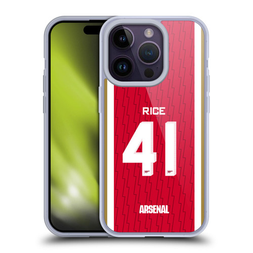 Arsenal FC 2023/24 Players Home Kit Declan Rice Soft Gel Case for Apple iPhone 14 Pro