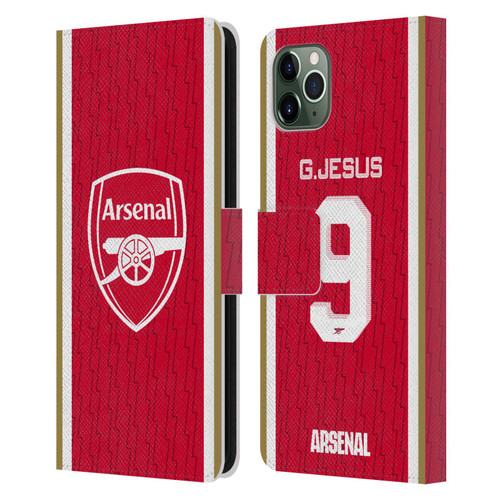 Arsenal FC 2023/24 Players Home Kit Gabriel Jesus Leather Book Wallet Case Cover For Apple iPhone 11 Pro Max