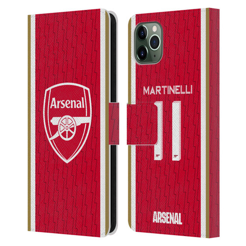 Arsenal FC 2023/24 Players Home Kit Gabriel Leather Book Wallet Case Cover For Apple iPhone 11 Pro Max