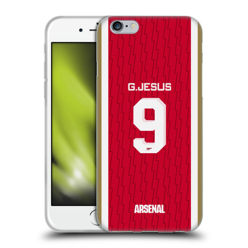 Arsenal FC 2023/24 Players Home Kit Gabriel Jesus Soft Gel Case for Apple iPhone 6 / iPhone 6s