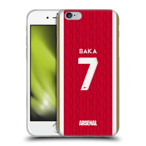 Arsenal FC 2023/24 Players Home Kit Bukayo Saka Soft Gel Case for Apple iPhone 6 / iPhone 6s