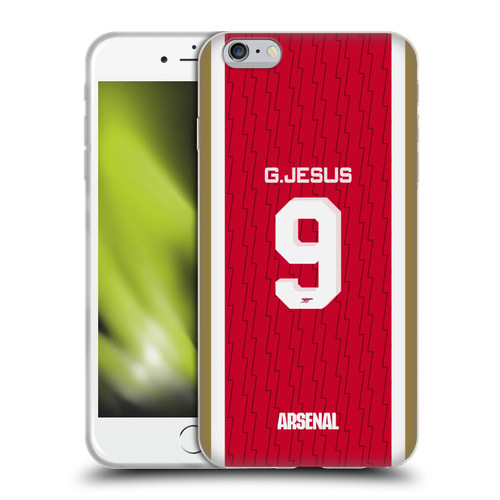 Arsenal FC 2023/24 Players Home Kit Gabriel Jesus Soft Gel Case for Apple iPhone 6 Plus / iPhone 6s Plus