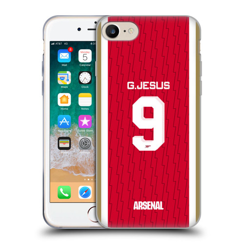 Arsenal FC 2023/24 Players Home Kit Gabriel Jesus Soft Gel Case for Apple iPhone 7 / 8 / SE 2020 & 2022