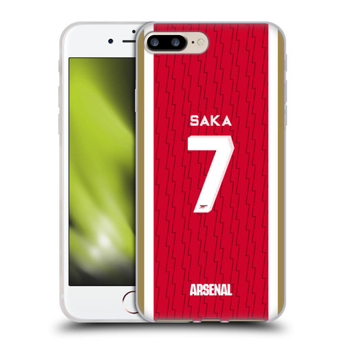 Arsenal FC 2023/24 Players Home Kit Bukayo Saka Soft Gel Case for Apple iPhone 7 Plus / iPhone 8 Plus