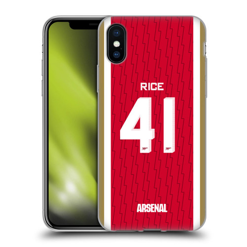Arsenal FC 2023/24 Players Home Kit Declan Rice Soft Gel Case for Apple iPhone X / iPhone XS