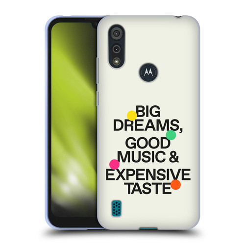 Ayeyokp Pop Big Dreams, Good Music Soft Gel Case for Motorola Moto E6s (2020)