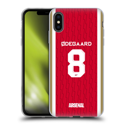 Arsenal FC 2023/24 Players Home Kit Martin Ødegaard Soft Gel Case for Apple iPhone XS Max