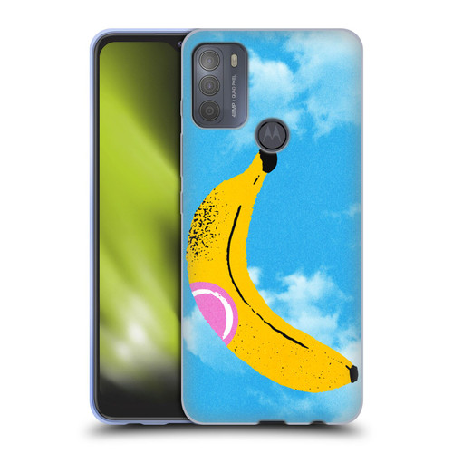 Ayeyokp Pop Banana Pop Art Sky Soft Gel Case for Motorola Moto G50