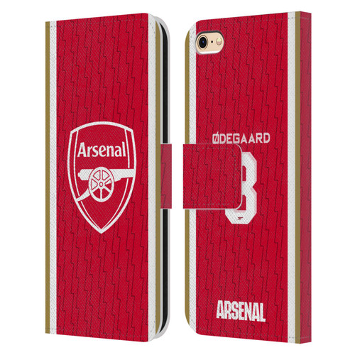 Arsenal FC 2023/24 Players Home Kit Martin Ødegaard Leather Book Wallet Case Cover For Apple iPhone 6 / iPhone 6s