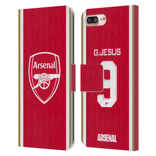 Arsenal FC 2023/24 Players Home Kit Gabriel Jesus Leather Book Wallet Case Cover For Apple iPhone 7 Plus / iPhone 8 Plus