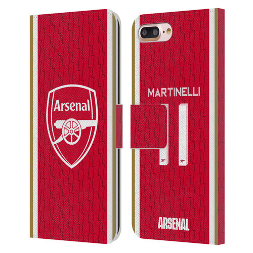 Arsenal FC 2023/24 Players Home Kit Gabriel Leather Book Wallet Case Cover For Apple iPhone 7 Plus / iPhone 8 Plus