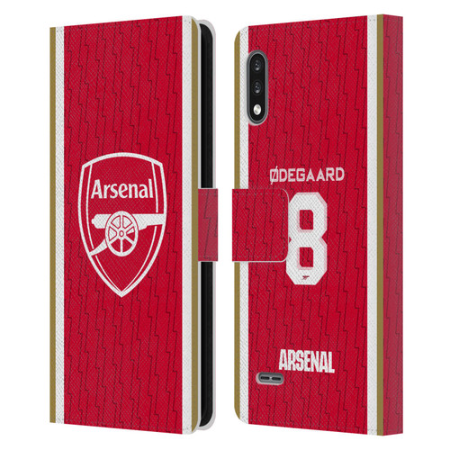 Arsenal FC 2023/24 Players Home Kit Martin Ødegaard Leather Book Wallet Case Cover For LG K22