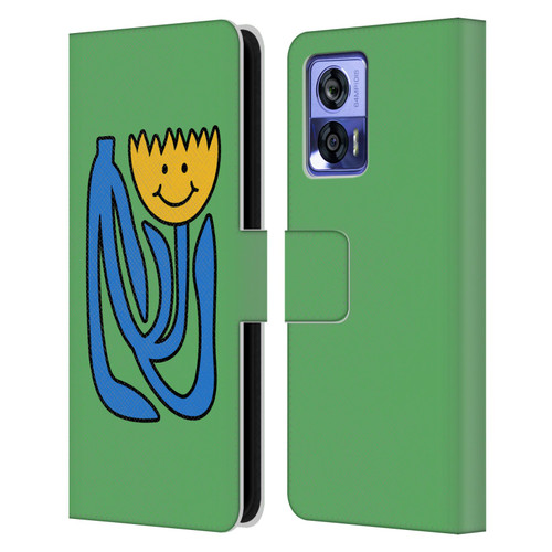 Ayeyokp Pop Flower Of Joy Green Leather Book Wallet Case Cover For Motorola Edge 30 Neo 5G