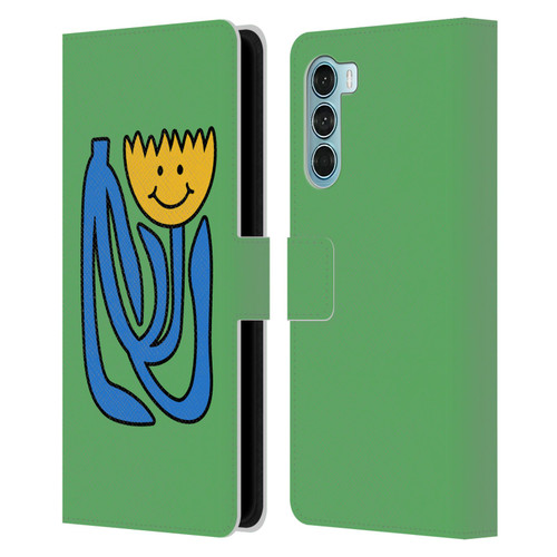 Ayeyokp Pop Flower Of Joy Green Leather Book Wallet Case Cover For Motorola Edge S30 / Moto G200 5G