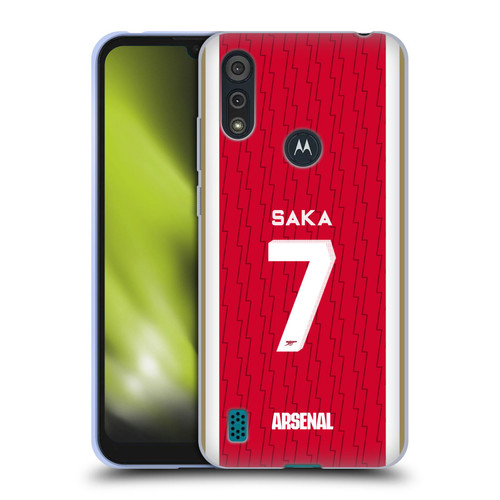 Arsenal FC 2023/24 Players Home Kit Bukayo Saka Soft Gel Case for Motorola Moto E6s (2020)