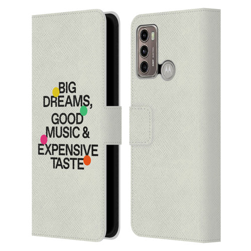 Ayeyokp Pop Big Dreams, Good Music Leather Book Wallet Case Cover For Motorola Moto G60 / Moto G40 Fusion