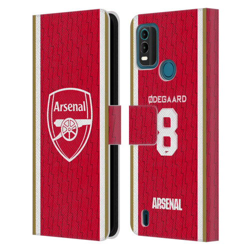 Arsenal FC 2023/24 Players Home Kit Martin Ødegaard Leather Book Wallet Case Cover For Nokia G11 Plus