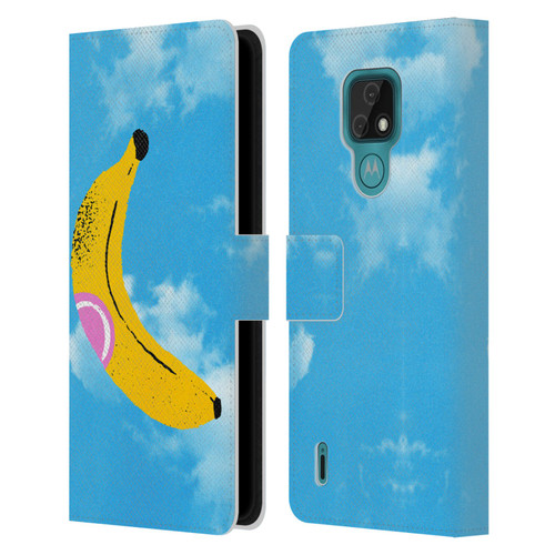 Ayeyokp Pop Banana Pop Art Sky Leather Book Wallet Case Cover For Motorola Moto E7