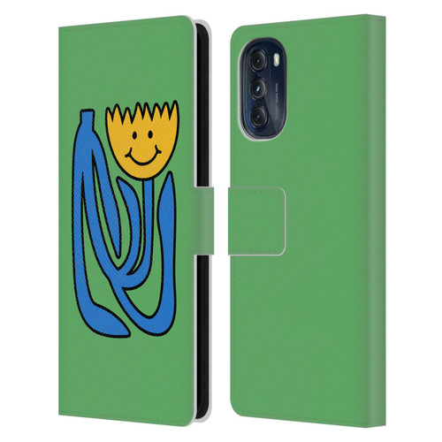 Ayeyokp Pop Flower Of Joy Green Leather Book Wallet Case Cover For Motorola Moto G (2022)