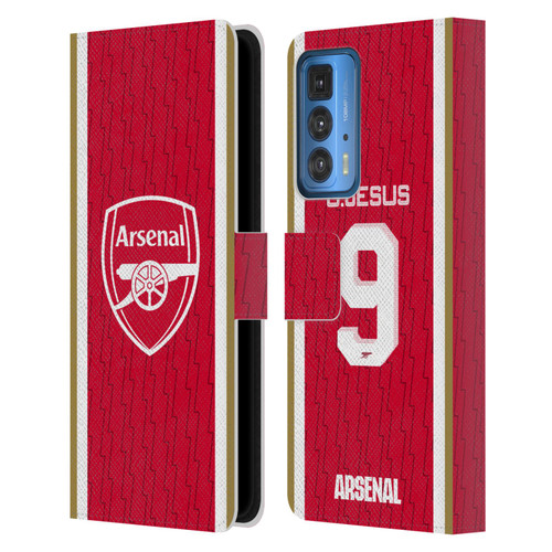Arsenal FC 2023/24 Players Home Kit Gabriel Jesus Leather Book Wallet Case Cover For Motorola Edge 20 Pro