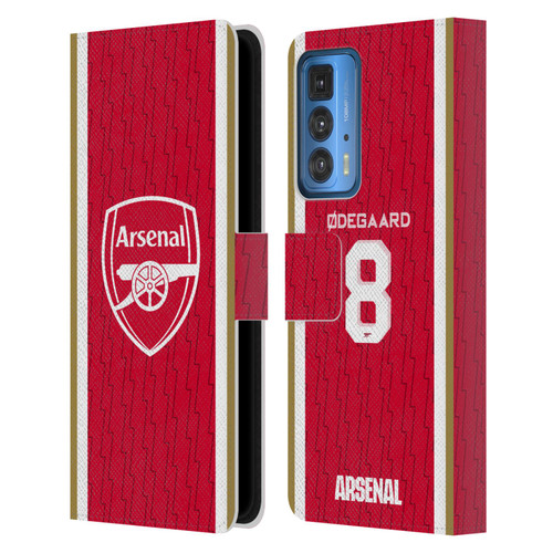 Arsenal FC 2023/24 Players Home Kit Martin Ødegaard Leather Book Wallet Case Cover For Motorola Edge 20 Pro