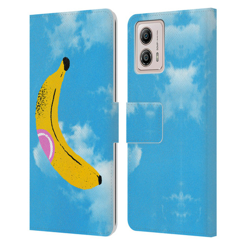 Ayeyokp Pop Banana Pop Art Sky Leather Book Wallet Case Cover For Motorola Moto G53 5G