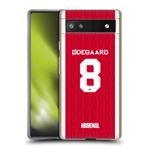 Arsenal FC 2023/24 Players Home Kit Martin Ødegaard Soft Gel Case for Google Pixel 6a