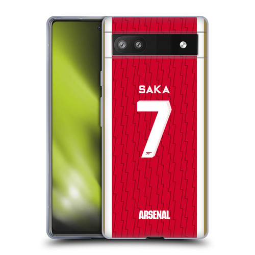 Arsenal FC 2023/24 Players Home Kit Bukayo Saka Soft Gel Case for Google Pixel 6a