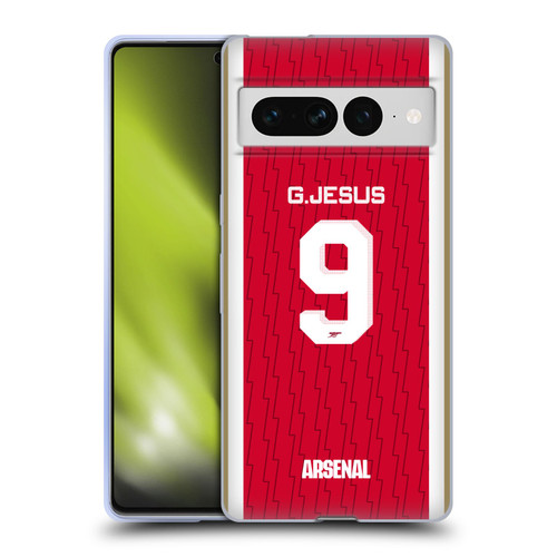 Arsenal FC 2023/24 Players Home Kit Gabriel Jesus Soft Gel Case for Google Pixel 7 Pro