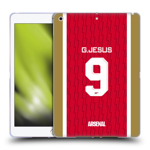 Arsenal FC 2023/24 Players Home Kit Gabriel Jesus Soft Gel Case for Apple iPad 10.2 2019/2020/2021