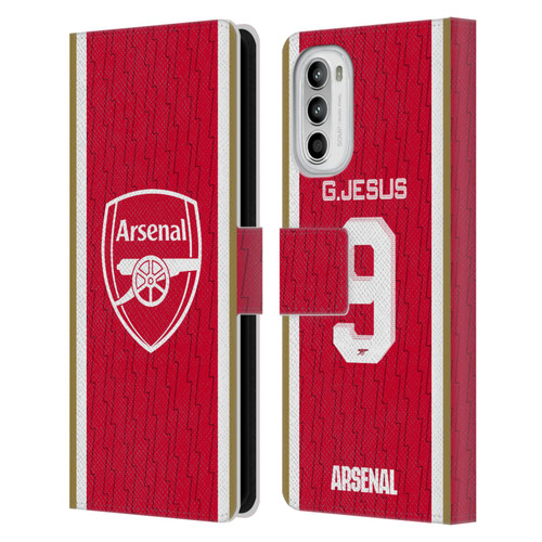 Arsenal FC 2023/24 Players Home Kit Gabriel Jesus Leather Book Wallet Case Cover For Motorola Moto G52