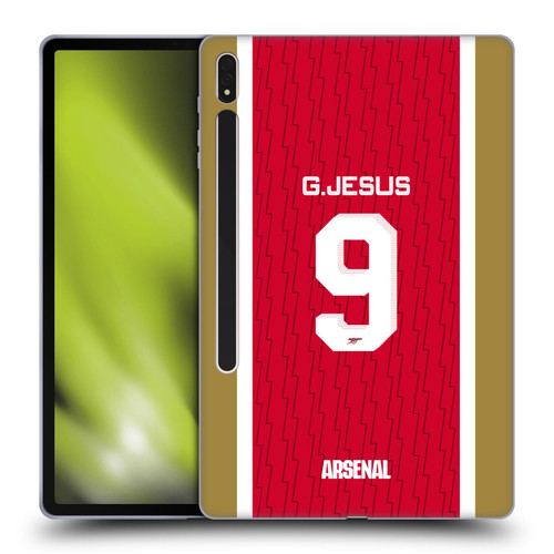 Arsenal FC 2023/24 Players Home Kit Gabriel Jesus Soft Gel Case for Samsung Galaxy Tab S8 Plus