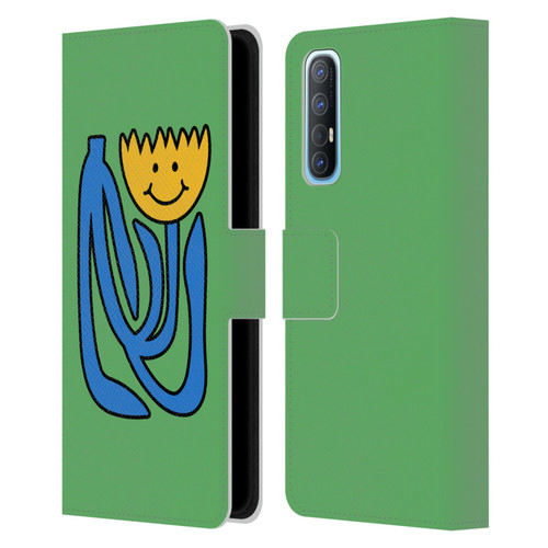Ayeyokp Pop Flower Of Joy Green Leather Book Wallet Case Cover For OPPO Find X2 Neo 5G