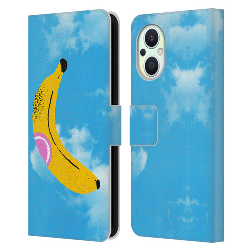 Ayeyokp Pop Banana Pop Art Sky Leather Book Wallet Case Cover For OPPO Reno8 Lite