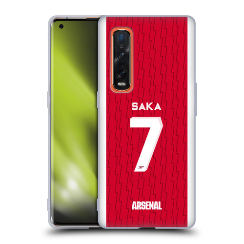 Arsenal FC 2023/24 Players Home Kit Bukayo Saka Soft Gel Case for OPPO Find X2 Pro 5G