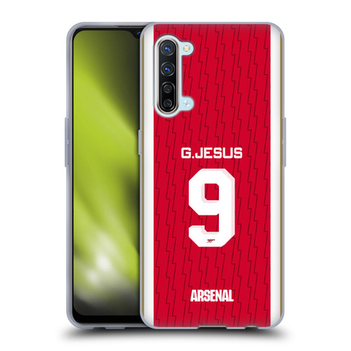 Arsenal FC 2023/24 Players Home Kit Gabriel Jesus Soft Gel Case for OPPO Find X2 Lite 5G