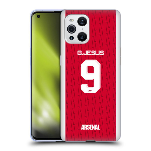 Arsenal FC 2023/24 Players Home Kit Gabriel Jesus Soft Gel Case for OPPO Find X3 / Pro