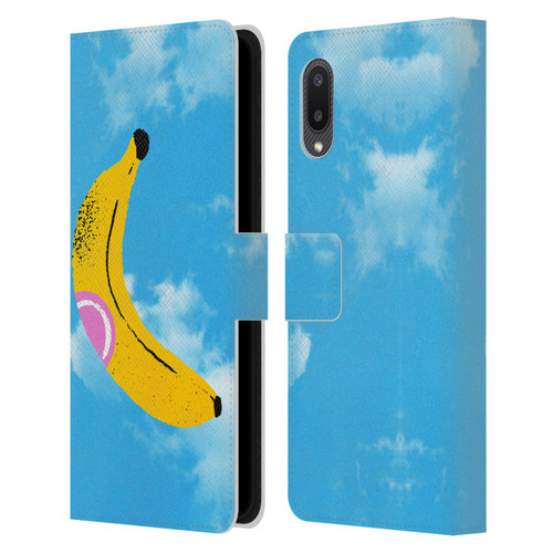 Ayeyokp Pop Banana Pop Art Sky Leather Book Wallet Case Cover For Samsung Galaxy A02/M02 (2021)