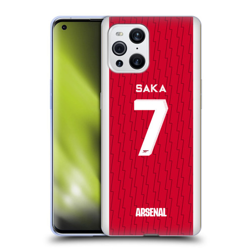 Arsenal FC 2023/24 Players Home Kit Bukayo Saka Soft Gel Case for OPPO Find X3 / Pro