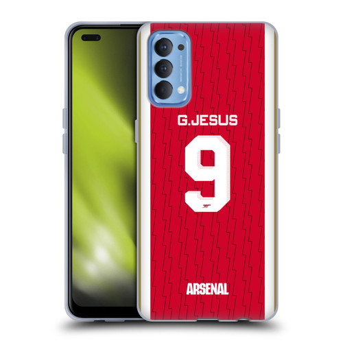 Arsenal FC 2023/24 Players Home Kit Gabriel Jesus Soft Gel Case for OPPO Reno 4 5G