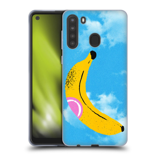 Ayeyokp Pop Banana Pop Art Sky Soft Gel Case for Samsung Galaxy A21 (2020)