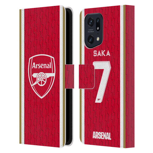 Arsenal FC 2023/24 Players Home Kit Bukayo Saka Leather Book Wallet Case Cover For OPPO Find X5