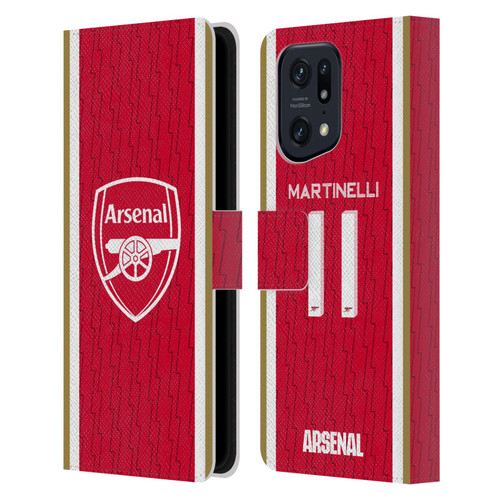 Arsenal FC 2023/24 Players Home Kit Gabriel Leather Book Wallet Case Cover For OPPO Find X5 Pro