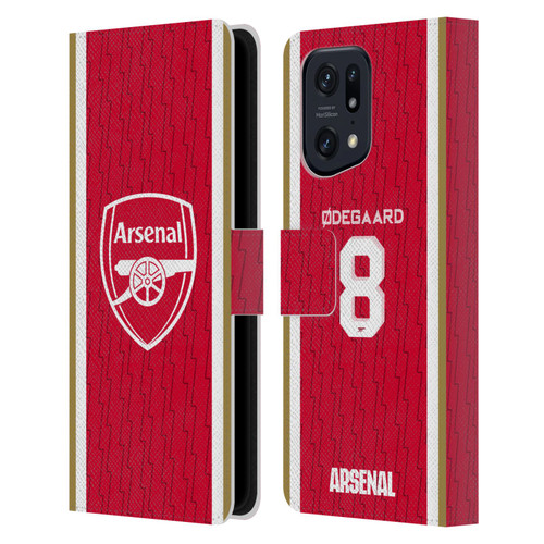 Arsenal FC 2023/24 Players Home Kit Martin Ødegaard Leather Book Wallet Case Cover For OPPO Find X5 Pro
