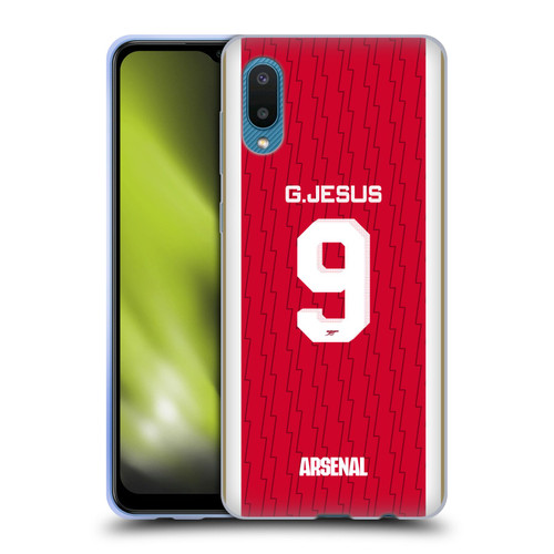 Arsenal FC 2023/24 Players Home Kit Gabriel Jesus Soft Gel Case for Samsung Galaxy A02/M02 (2021)