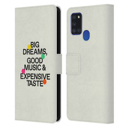 Ayeyokp Pop Big Dreams, Good Music Leather Book Wallet Case Cover For Samsung Galaxy A21s (2020)