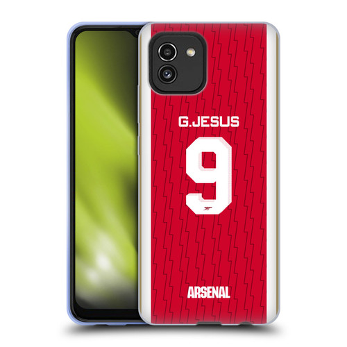 Arsenal FC 2023/24 Players Home Kit Gabriel Jesus Soft Gel Case for Samsung Galaxy A03 (2021)