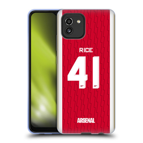Arsenal FC 2023/24 Players Home Kit Declan Rice Soft Gel Case for Samsung Galaxy A03 (2021)