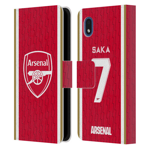 Arsenal FC 2023/24 Players Home Kit Bukayo Saka Leather Book Wallet Case Cover For Samsung Galaxy A01 Core (2020)